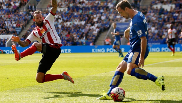 Sunderland striker Steven Fletcher and  Christian Fuchs