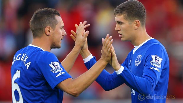 Everton Phil Jagielka and John Stones Premier League