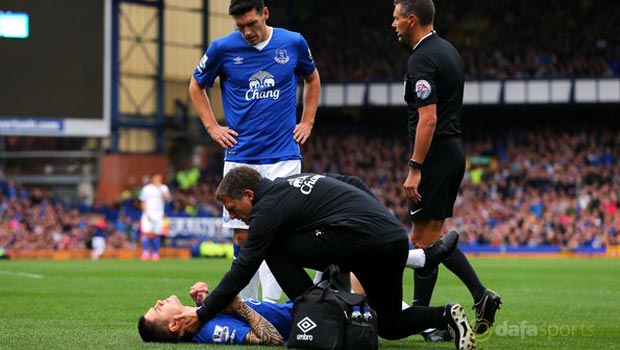 Everton duo Muhamed Besic and Seamus Coleman