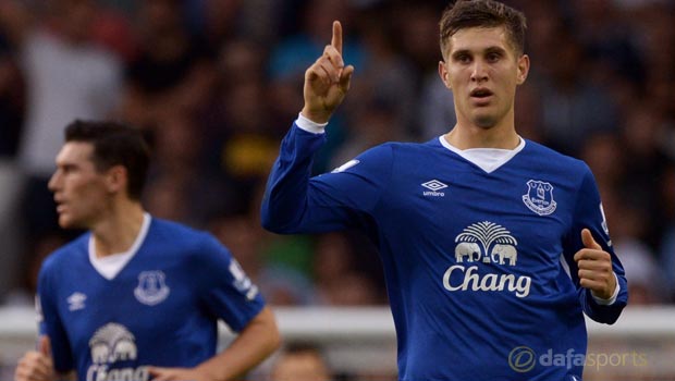 Gareth Barry and John Stones Everton