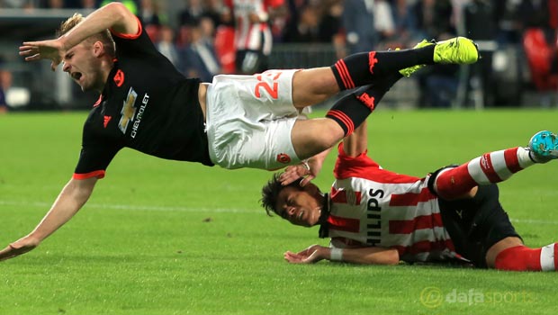 Luke Shaw Man United v PSV Eindhoven