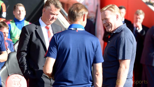 Manchester United Louis van Gaal and Southampton Ronald Koeman