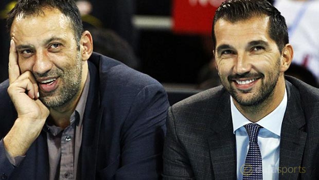 Peja Stojakovic and Vlade Divac Sacramento Kings NBA