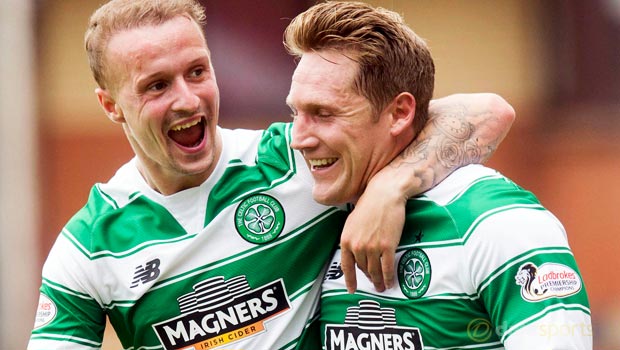 Celtic Kris Commons and Leigh Griffiths