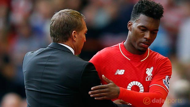 Liverpool boss Brendan Rodgers and Daniel Sturridge