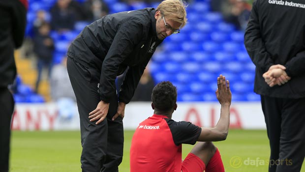 Liverpool manager Jurgen Klopp and Divock Origi