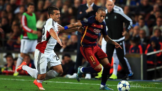 Neymar Barcelona v Bayer Leverkusen Champions League