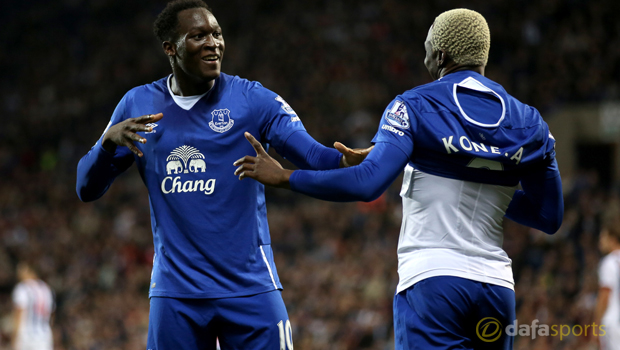 Everton Romelu Lukaku and Arouna Kone