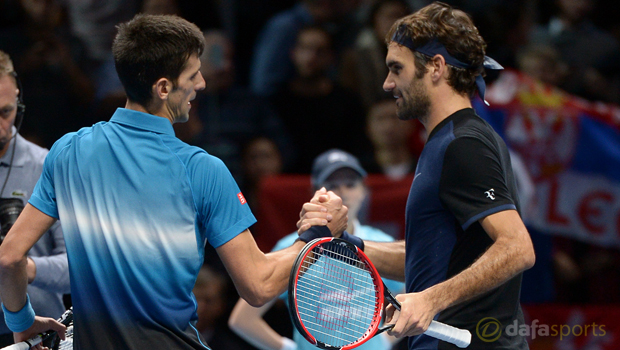 Novak Djokovic and Roger Federer ATP World Tour Finals