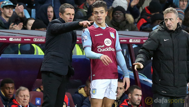 Aston Villa manager Remi Garde and Jack Grealish