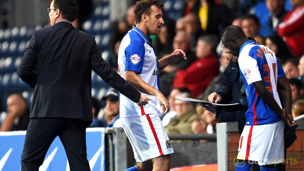 Blackburn Rovers boss Paul Lambert and Chris Brown