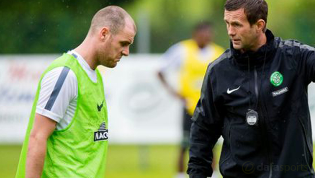 Celtic Ronny Deila and Anthony Stokes