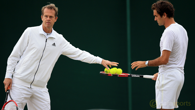 Roger Federer and coach Stefan Edberg Tennis