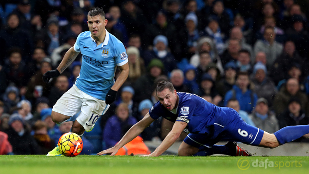  Everton Phil Jagielka and Sergio Aguero