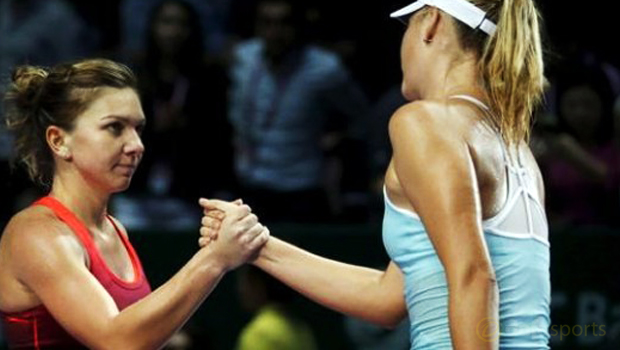 Maria Sharapova and Simona Halep Brisbane International