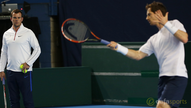 Davis Cup captain Leon Smith and Andy Murray