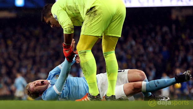 Manchester City Kevin De Bruyne injured