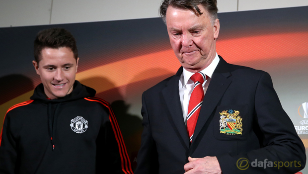 Manchester United manager Louis van Gaal and Ander Herrera 