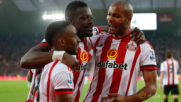 Lamine Kone Younes Kaboul and Jermain Defoe Sunderland