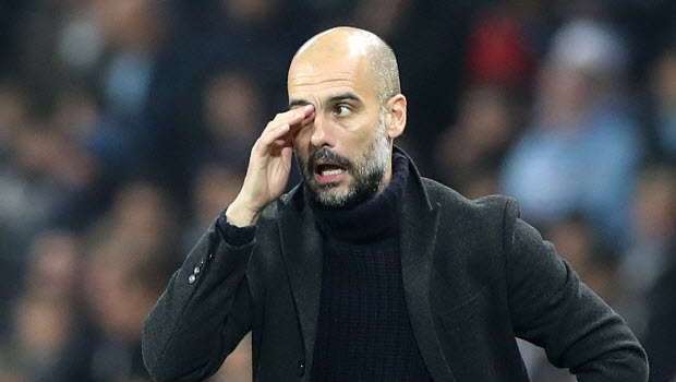 Manchester City manager Pep Guardiola - not moving for defender