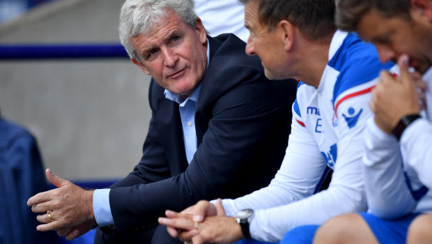 Stoke manager Mark Hughes - Bolton Wanderers v Stoke City