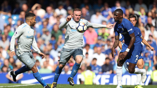 Wayne Rooney - Aaron Lennon - Chelsea v Everton - Premier League