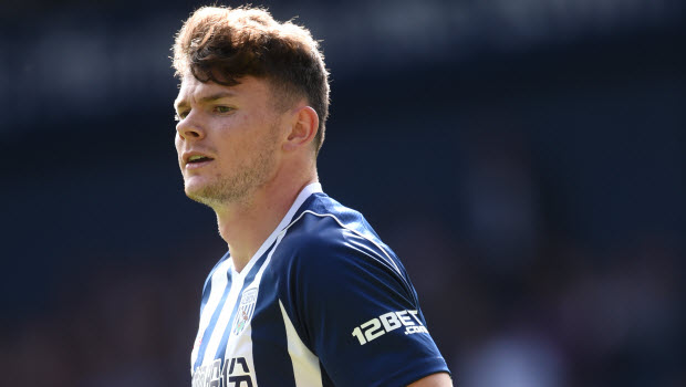 West Bromwich Albions Oliver Burke v Stoke City