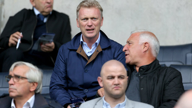 David Moyes watches the match from the stands