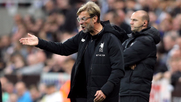 Liverpool manager Jurgen Klopp during the Premier League match at St James' Park, Newcastle